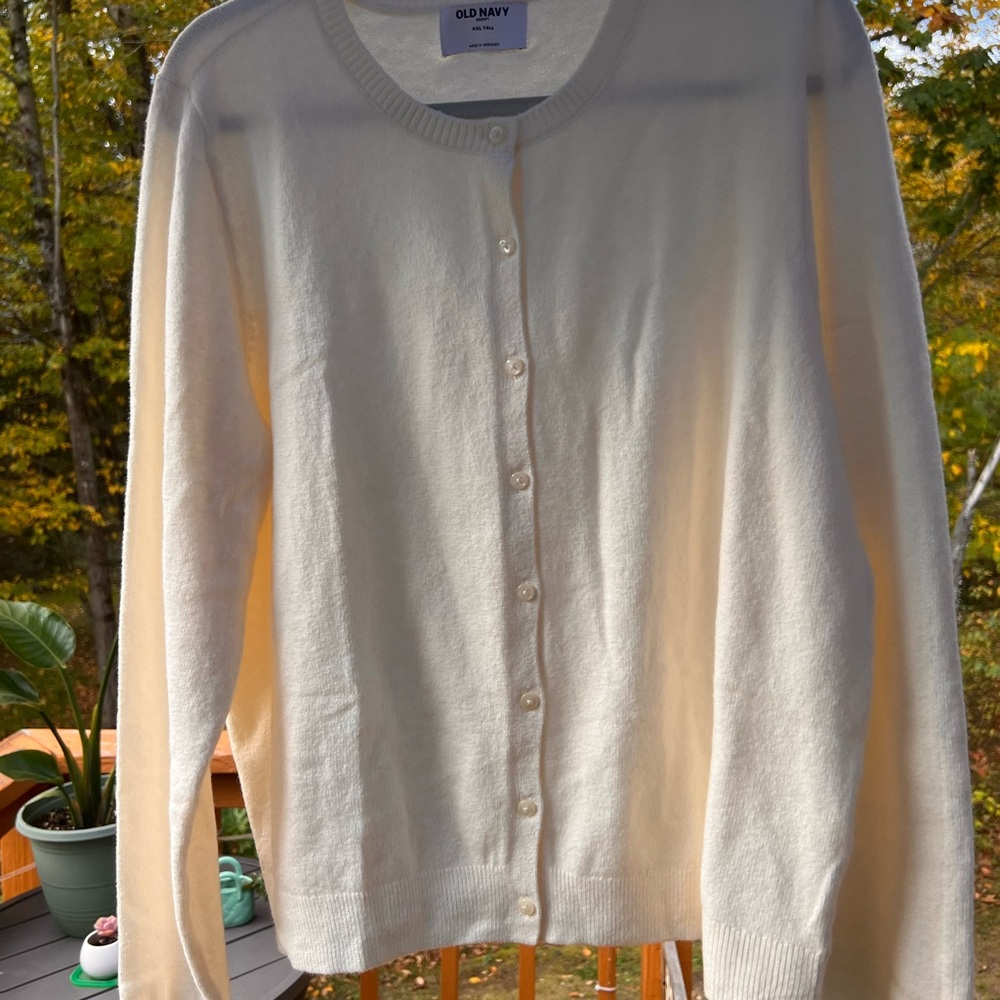 Old Navy Women's Button-Up Cream Cardigan